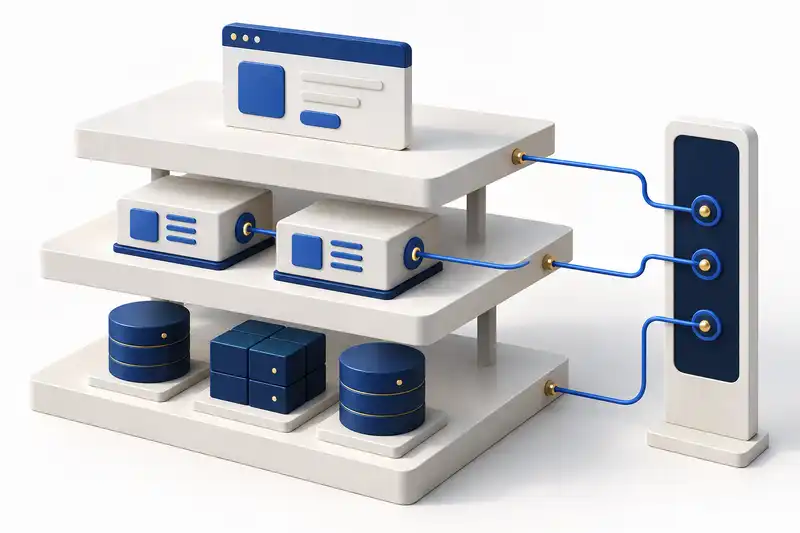 Illustrative application layers connected to monitoring